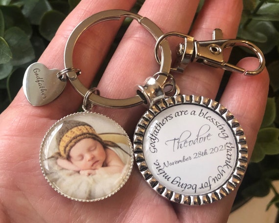 Llaveros Para Madrina Y Padrino – 2 Piezas, Acabado Plateado, Grabado Especial, Regalo De Bautismo O Día De La Madre