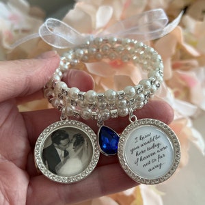 Bridal Bouquet Charm, Bridal Charm, Wedding Bouquet Charm, Memorial Photo Charm, Bling Wedding Charm
