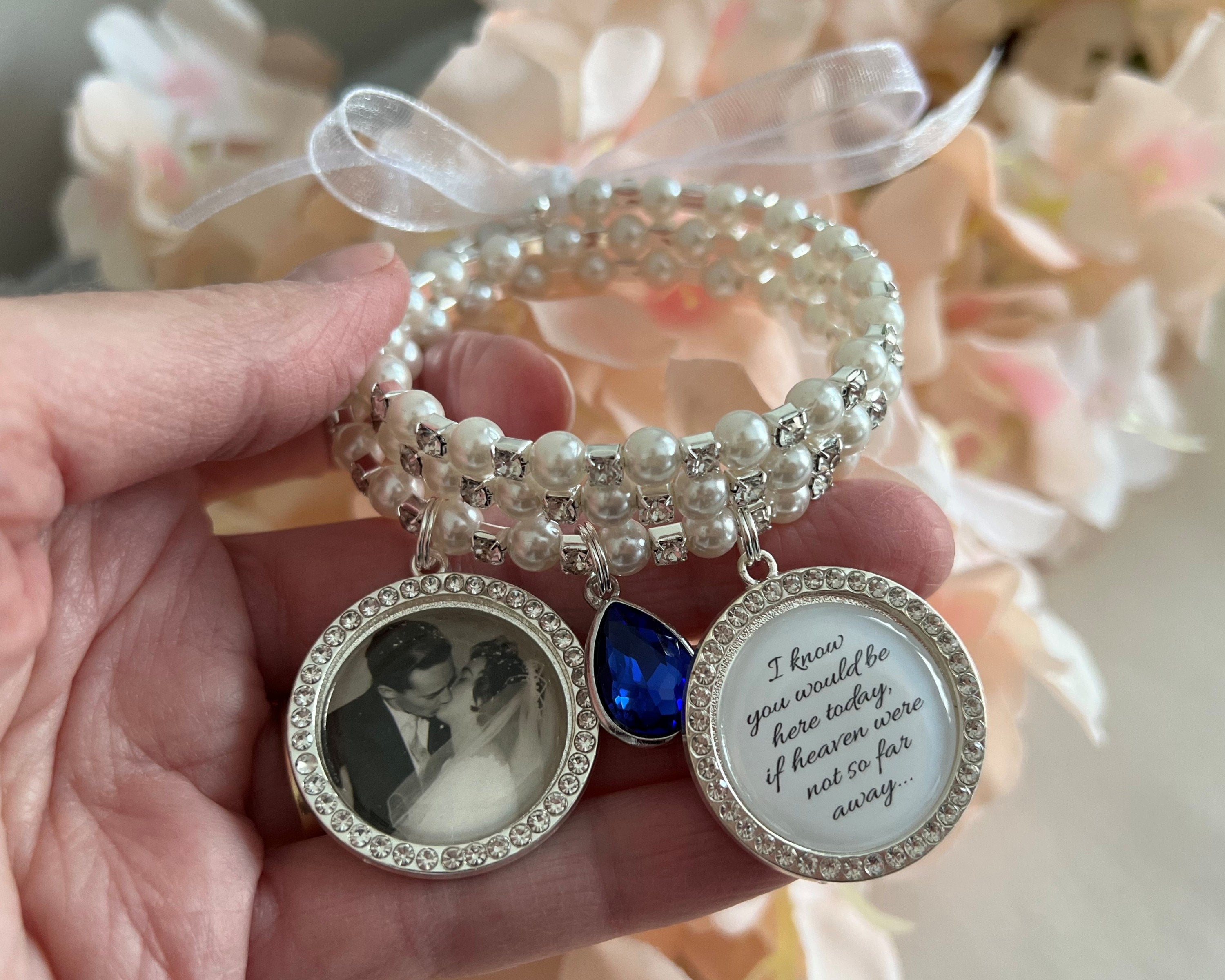 Bridal Bouquet Charm, Bridal Charm, Wedding Bouquet Charm, Memorial Photo Charm, Bling Wedding Charm