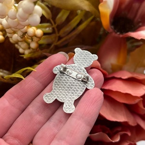 Ring Bearer Gift, Personalized Pin for Ring Bearer, Groom's Attendant Boutonniere Pin, Teddy Bear Pin, Ring Security Pin, Bridal Party Gift image 4