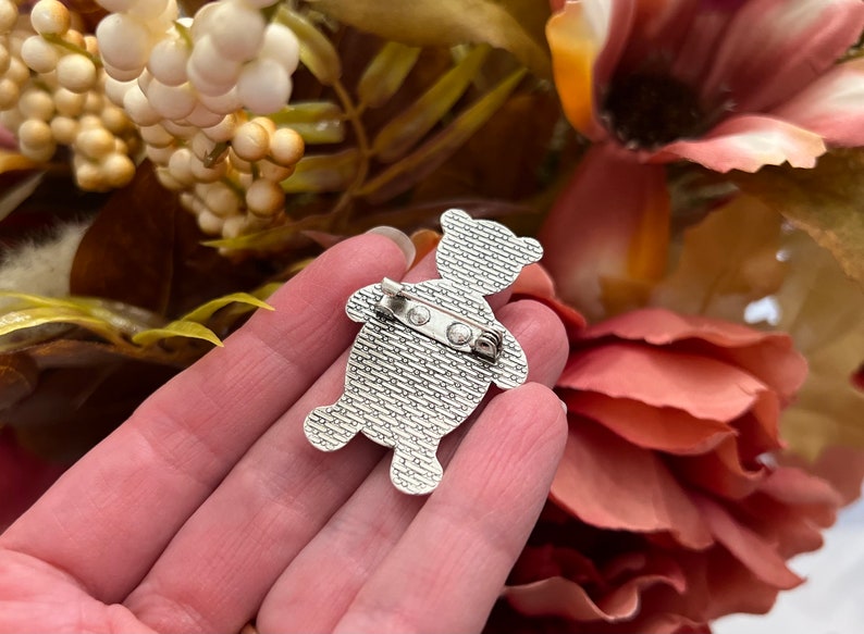 Ring Bearer Gift, Personalized Pin for Ring Bearer, Groom's Attendant Boutonniere Pin, Teddy Bear Pin, Ring Security Pin, Bridal Party Gift image 4