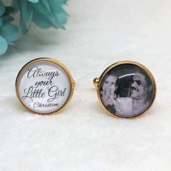 Custom Memorial Photo Cufflinks, Personalized Cufflinks