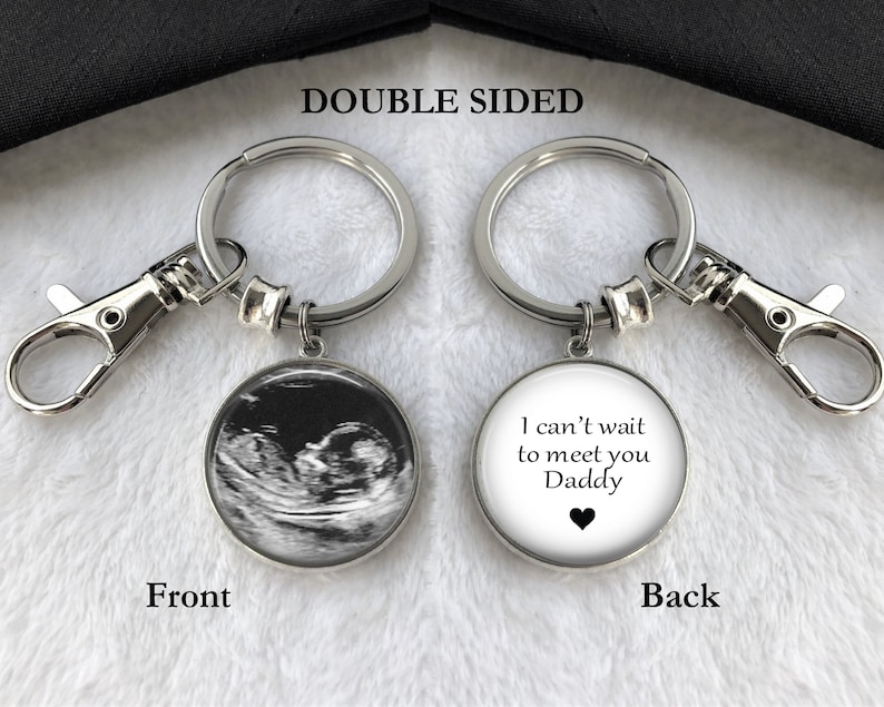 Baby's Sonogram Keychain for Expectant Father or Mother, Ultrasound Keychain, Pregnancy Gift, New Baby, Gift for New Dad & Mom image 5