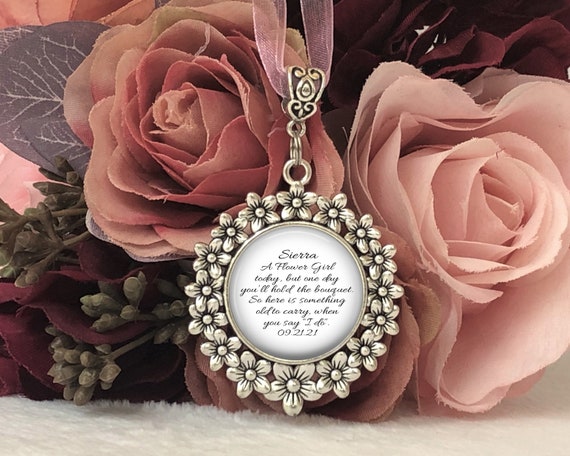 Flower Girl Gift Personalized Bouquet Charm Wedding Bouquet