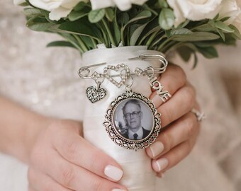 Memorial Bridal Bouquet Photo Charm, In Memory Remembrance Keepsake