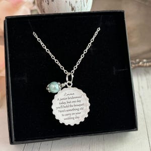 Junior Bridesmaid Necklace, Thank you Gift for Junior Bridesmaid, Personalized Gift for Flower Girl, Custom Name Necklace for Flower Girl