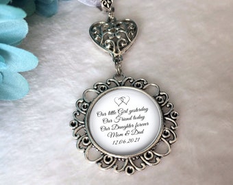 Bridal Bouquet Charm, Wedding, Memorial Charm Pendant, Custom Photo, Our Daughter, Bride Gift, Bridal Shower, Daughter Gift