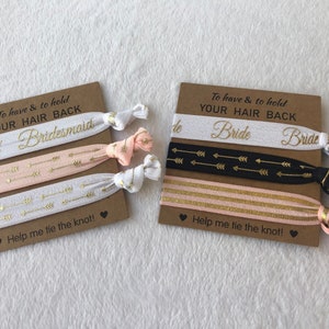 Bridal Party Hair Ties, Bridesmaid Hair Scrunchies, Bridesmaid Gift Box Accessories, Wedding Favors, Bachelorette Party Hair Ties