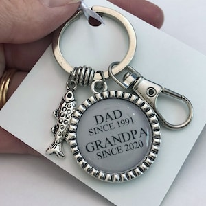 Personalized Gift for Grandpa, New Grandpa, Dad Key chain, Fathers Day Gift, Father's Day Keychain for Grandpa or Papa, Keepsake Gift