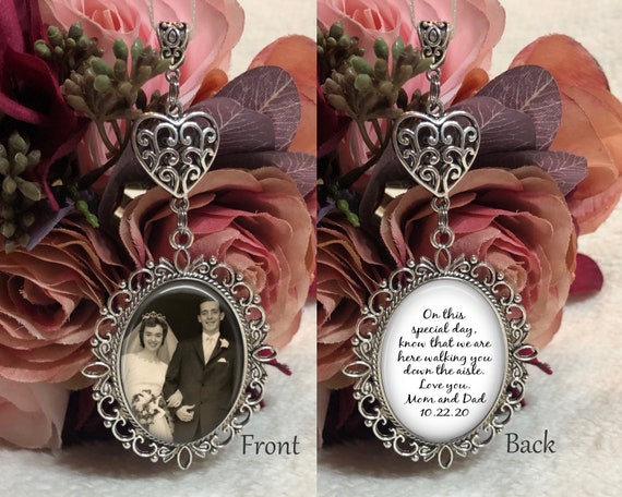 Bouquet Charm, Bridal Bouquet Charm, Memorial Photo Charm, Oval Pendant,  Custom Photo & Wording, 1 to 6 charms, Always on my mind..