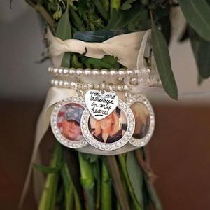 Bridal Bouquet Charm, Bridal Charm, Wedding Bouquet Charm, Memorial Photo Charm, Bling Wedding Charm