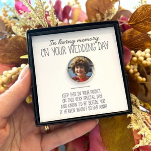 Personalized Memorial Photo Pocket Charm: Wedding Keepsake for Groom