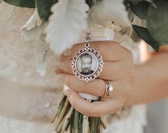 Memorial Bouquet Charm, Bridal Bouquet Photo Charm, Wedding Keepsake