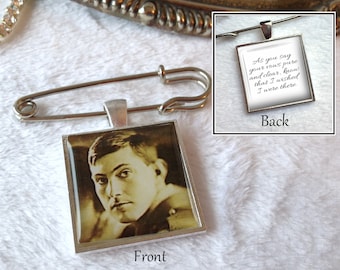 Memorial Photo Boutonniere Pin: Double Sided Wedding Keepsake