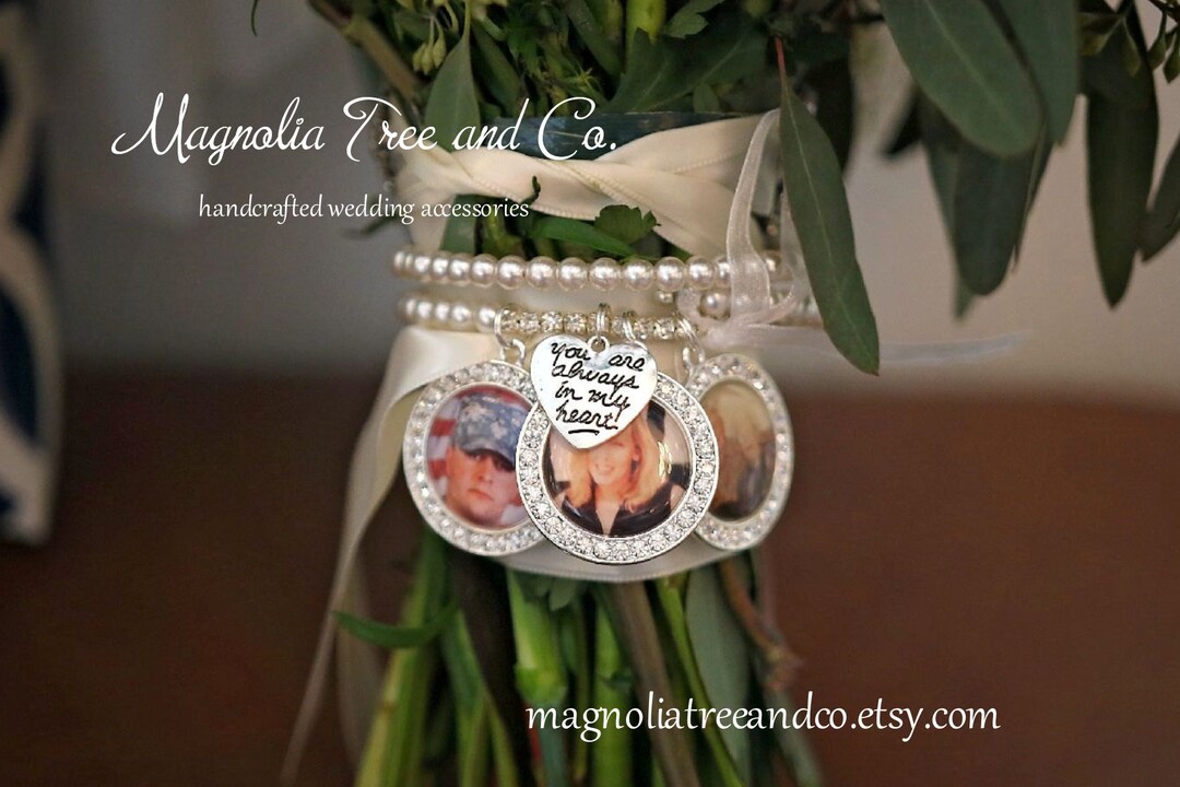 Wedding Bouquet Rhinestone Heart Photo Charm Memorial Remembrance Gift –  Wedding Bouquet Photo Charms