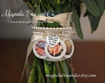 Bridal Bouquet Charm, Bridal Charm, Wedding Bouquet Charm, Memorial Photo Charm, Bling Wedding Charm