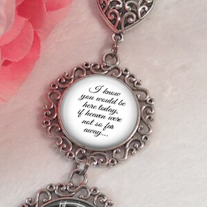 Bridal Charm, Bridal Bouquet Charm, Photo Memorial Charm, Custom Photo & Wording, Heart Wedding Charm, Choose 1 to 5 pendants, Here Today image 4