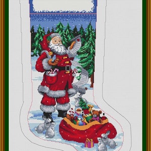 SANTA'S BOOT Flipped  is a 14 count cross stitch PDF pattern/chart  for Dmc  Threads