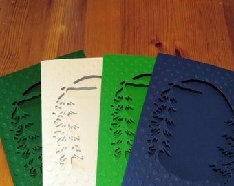 NEUE FARBE HINZUGEFÜGT Probier-Klappkarten aus Holz in einer Farbe, ideal für eine spezielle Weihnachts-Kreuzstich-Botschaft