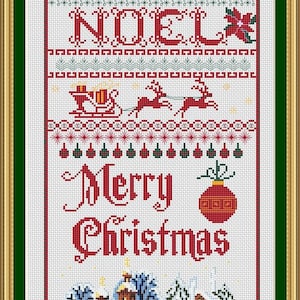 A Christmas Sampler is now a 14 count cross stitch kit with  DMC and Anchor and Ariadna  Threads