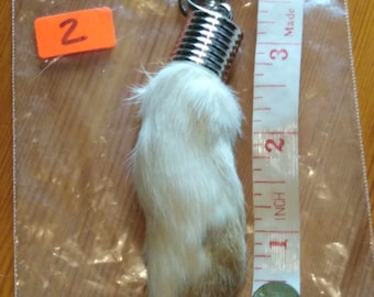 A LUCKY  No 2 Real  Lucky Rabbit FOOT KEYRING, pelt, hide,