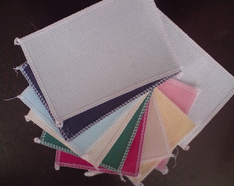 SET DI 12 Aida 14ct / tessuto a punto croce 6in x 4in 10 bordi di colore diverso Ideale per la creazione di biglietti