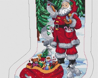 SANTA'S Boot is a PDF pattern/chart  for DMC Threads and 14 count cross stitch Aida