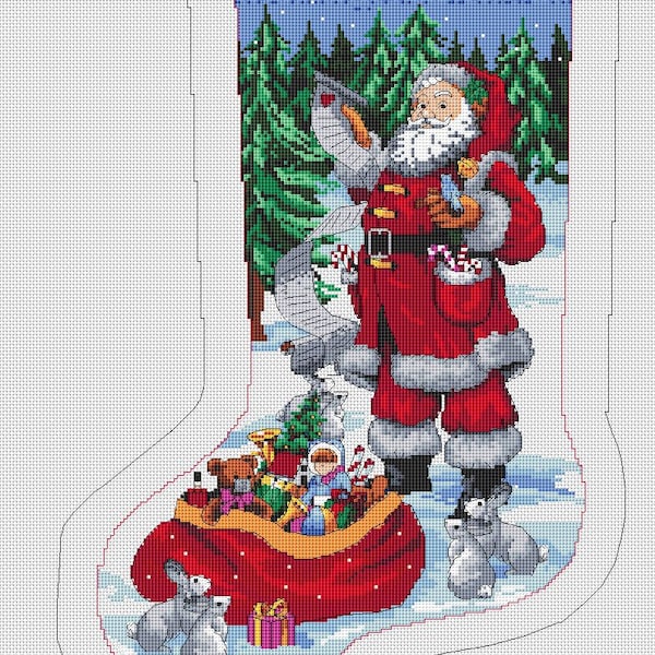 SANTA'S Boot is a PDF pattern/chart  for DMC Threads and 14 count cross stitch Aida