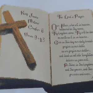 THE LORD&#39;S PRAYER is a 14ct cross stitch kit, with Anchor,Dmc and Ariadns threads