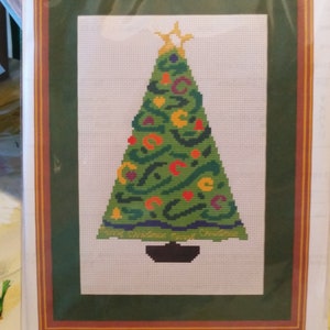 This HANGING CHRISTMAS TREE Cross Stitch Kit is on 14 count Plastic