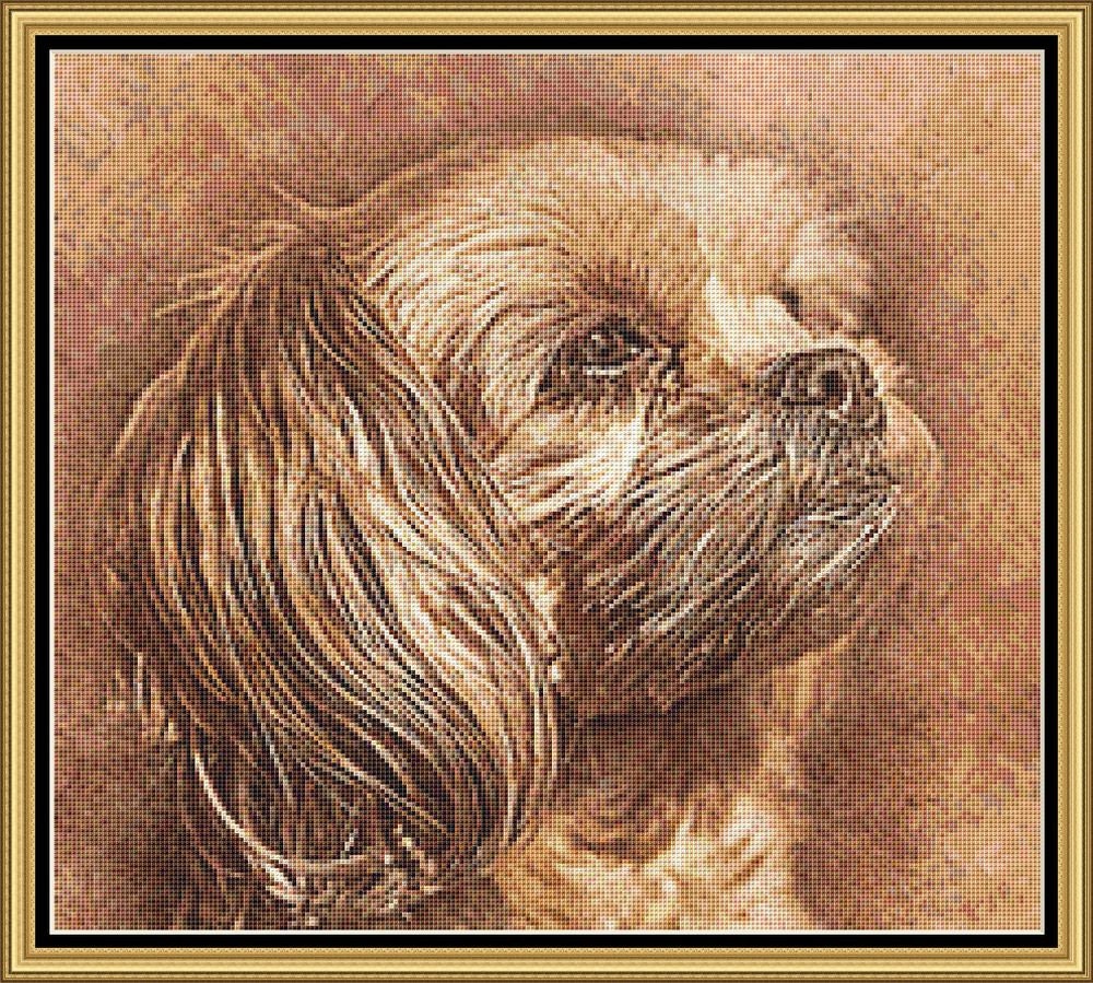 YORKIE DOG is a 16 count PDF Cross Stitch Chart, Pattern