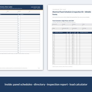 Electrical Panel Schedule Template, Fillable 42 Circuit Single and ...