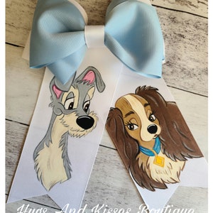 Handpainted Lady And The Tramp Hairbow By Hugs And Kisses Boutique