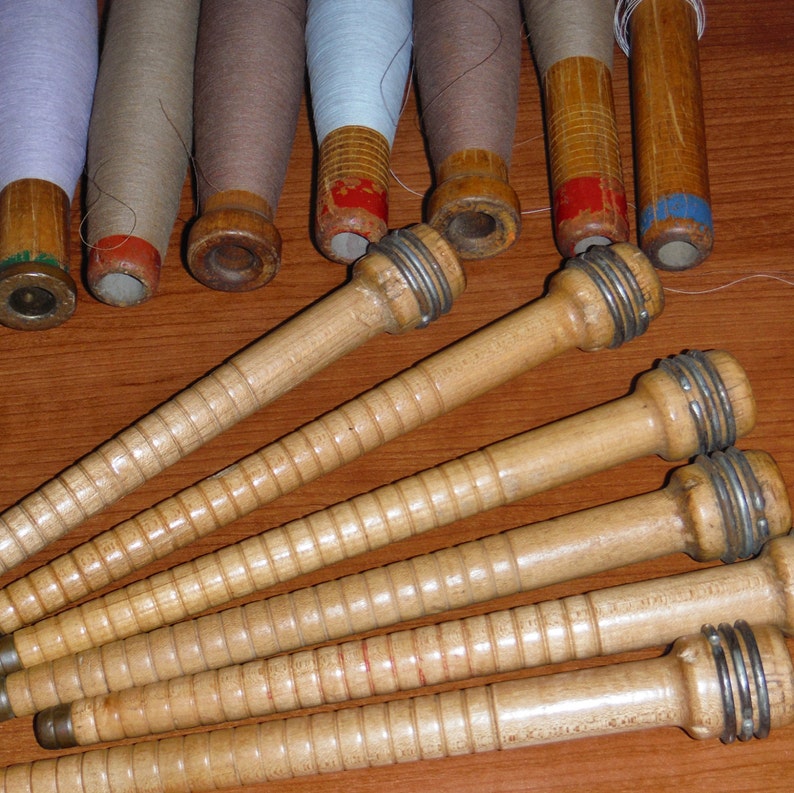 Vintage industrial thread spools/ bobbins Etsy