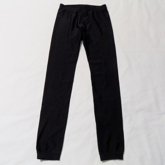 Reebok Shiny Black Spandex Pants medium 