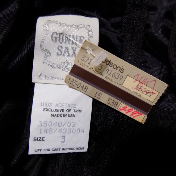Vintage Gunne Sax Jessica Mcclintock Black Dress Etsy
