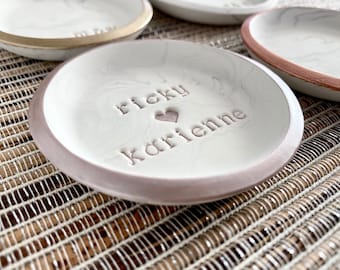 Custom ring dish, Engagement Gift, Wedding Ring Dish, Clay jewelry dish, Personalized ring dish, Jewelry Dish, Ring dish, Wedding Gift