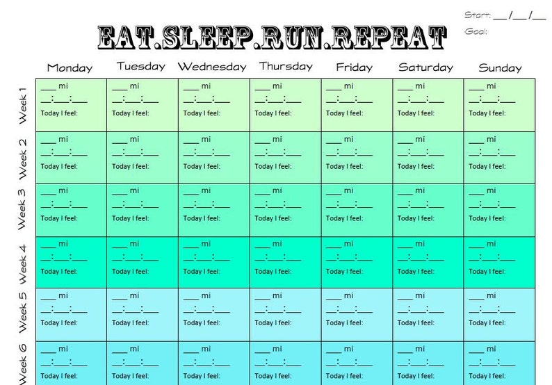 6 Day Zen Project 8 Workout Calendar for push your ABS