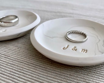 Personalized Ring Holder, Engagement Ring Dish, Wedding Gift for Couple, Anniversary gift for wife, Groom Gift from Bride