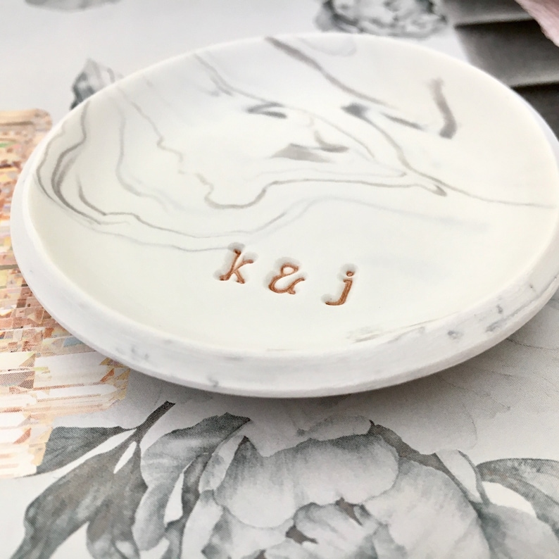 Personalized Ring Dish Wedding Ring Holder Marble Jewelry Etsy