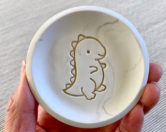 Dinosaur Ring Dish, Dinosaur Decor, Dino Jewelry Dish, Clay Dish Catchall, Cute T Rex Ring Tray, Ring Holder Best Friend Gift