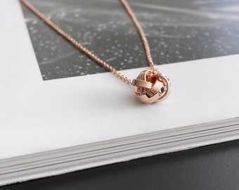 Rose Gold I Love You Necklace, Mama Necklace, Bridesmaid Gift, Tie the knot