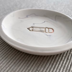 Pencil Ring Dish, Gift for Teacher from Student, Jewelry Dish Office Desk Decor, Mentor Gift