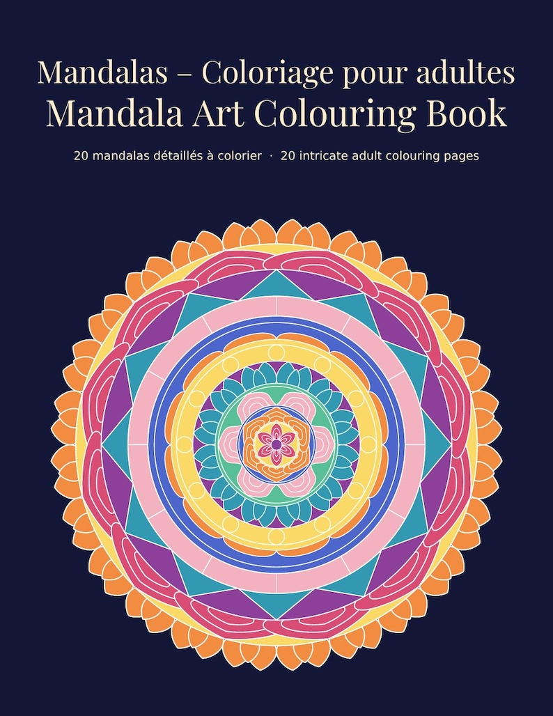 Mandala Coloring Book for Adults, 20 Printable Mandala Art Coloring