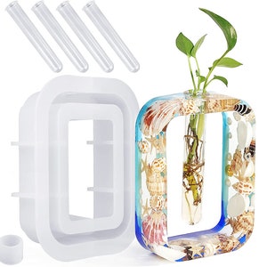 Vase Resin Molds Plant Propagation Station Silicone Epoxy Molds  Planter Vase Silicone Molds for Resin Home Office Garden Décor