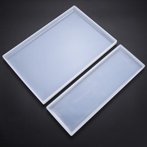 Molde retangular para bandeja de resina com borda angulada, material para artesanato em epóxi cristal (30 x 10 cm, 30 x 20 cm)