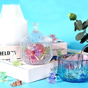 Resin Gießform mit Deckel Silikon Aufbewahrungsform Für DIY Epoxy Gießen DIY Resin Basteln Kits Trinket Behälter Kerzenhalter Organizer Geschenk