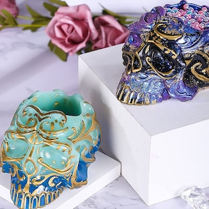 Totenkopf Vorratsdose ResinForm, Totenkopf Dose Silikonformen Gießharz Gießen, Konfekt Behälter Box,Wohndekoration,DIY Resin Epoxy Art