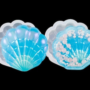 Muschelbox ResinForm, Epoxidharz Kunstmaterial Schmuck Aufbewahrungsbox Muschel EpoxyForm für Resin Basteln DIY