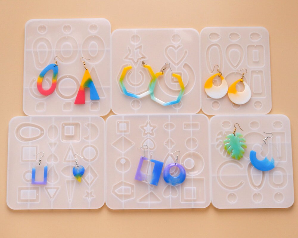 Epoxy DIY Jewelry Earring Mold Geometric Shape Earring Mold Etsy